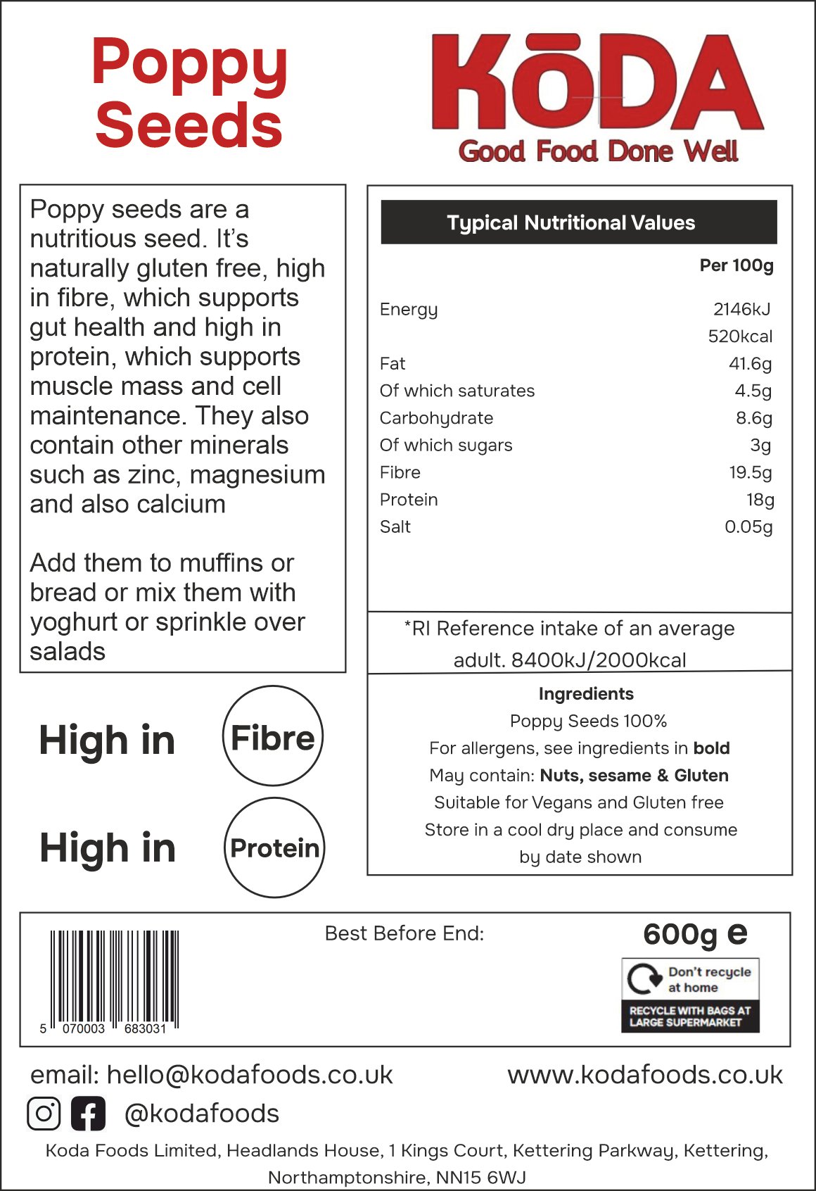 Poppy Seeds 600g - Image 2